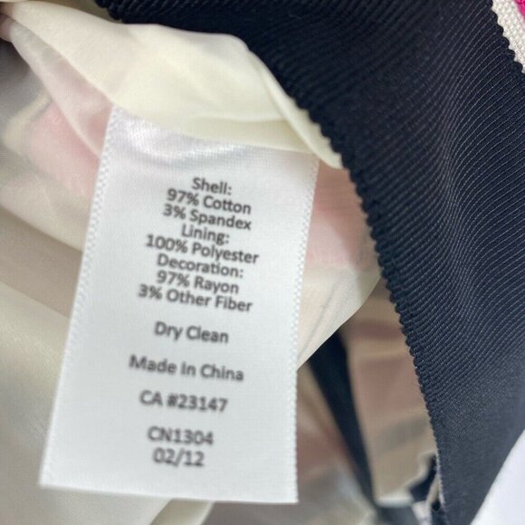 Talbots Women's NWT Pink Black Striped Ribbon Career Pencil Skirt Size 4P/W30 - Picture 9 of 15